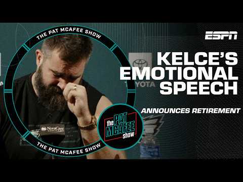 Jason Kelce gets emotional during his passionate retirement announcement | The Pat McAfee Show