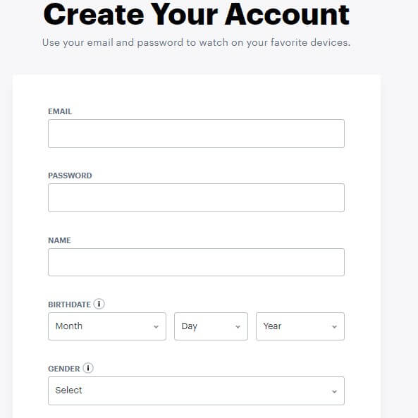 Create hulu account