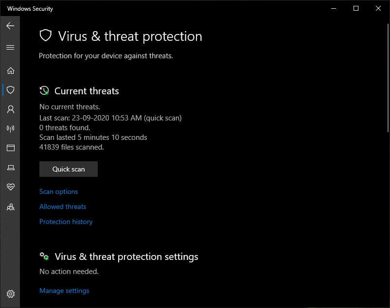 Virus & Threat Protection
