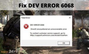 DEV ERROR 6068