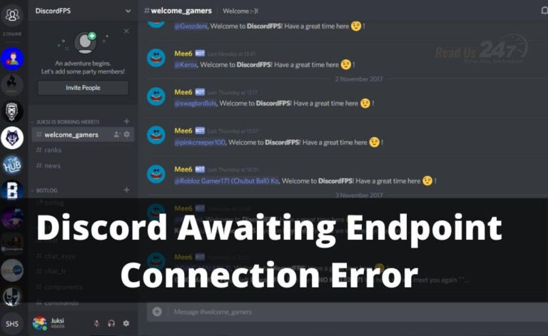 Discord Awaiting Endpoint Connection Error