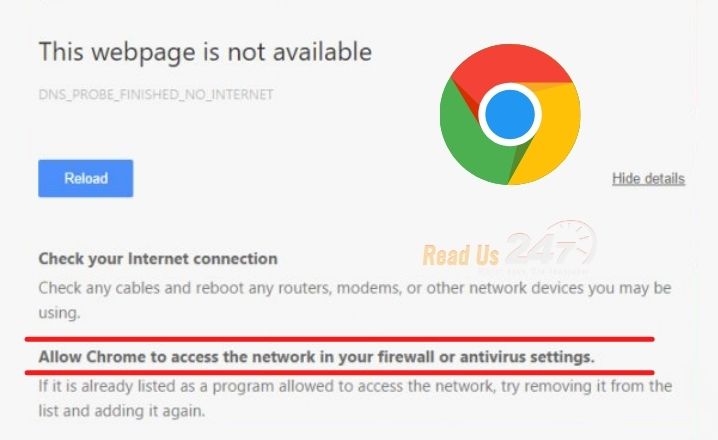Allow Chrome To Access The Network In Your Firewall Or Antivirus Settings