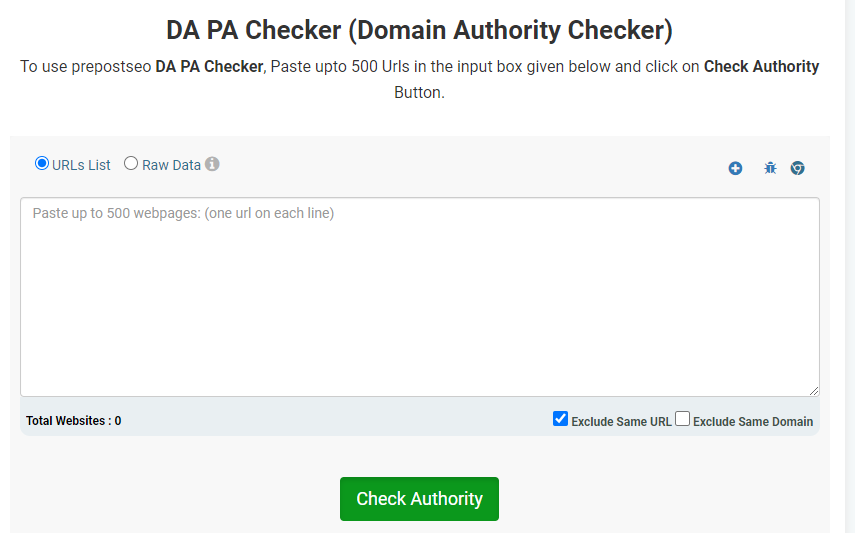 Domain Authority Checker