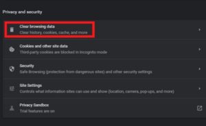 clear cache google chrome