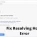 Resolving Host Error In Google Chrome