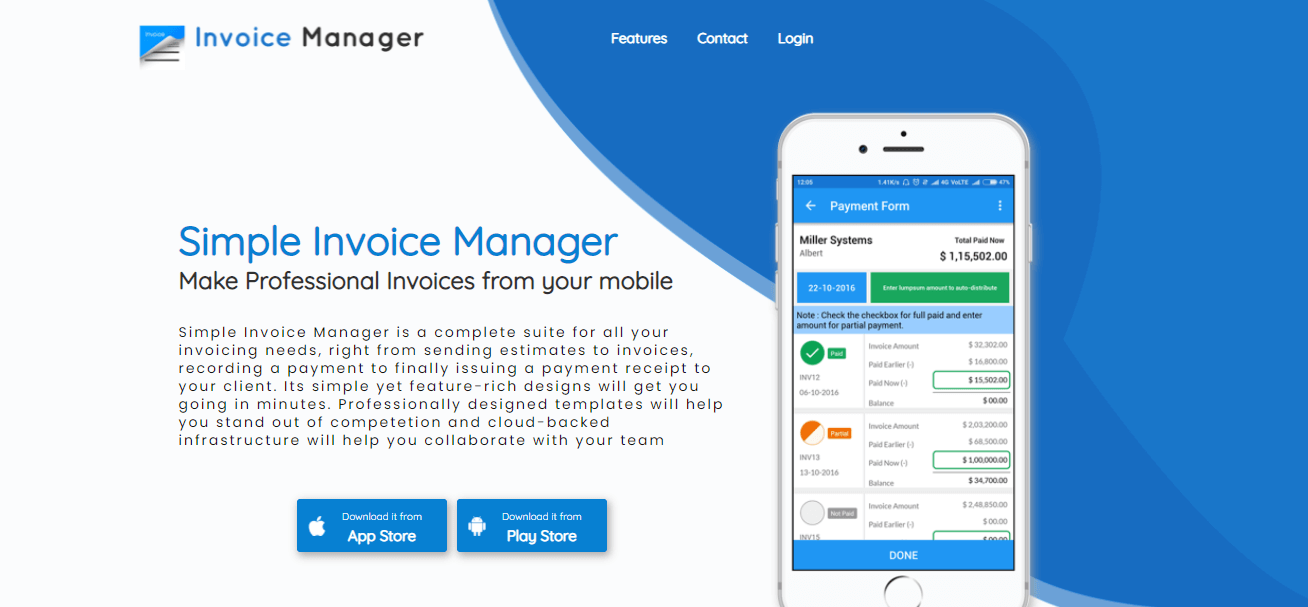 simple invoice manager