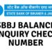 SBBJ Balance Enquiry Check Number