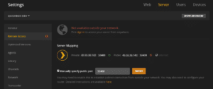 Plex Server Settings Unavailable