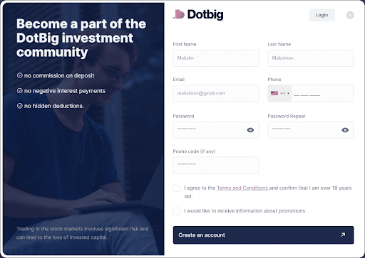 dotbig Available Accounts