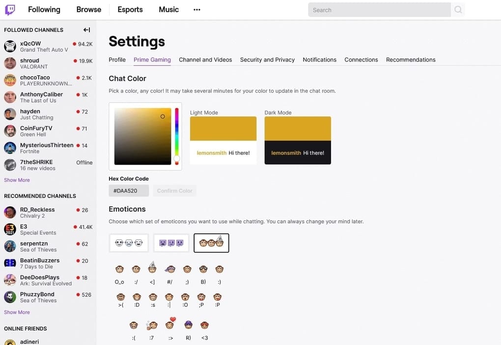 Change the Color of Your Name on Twitch
