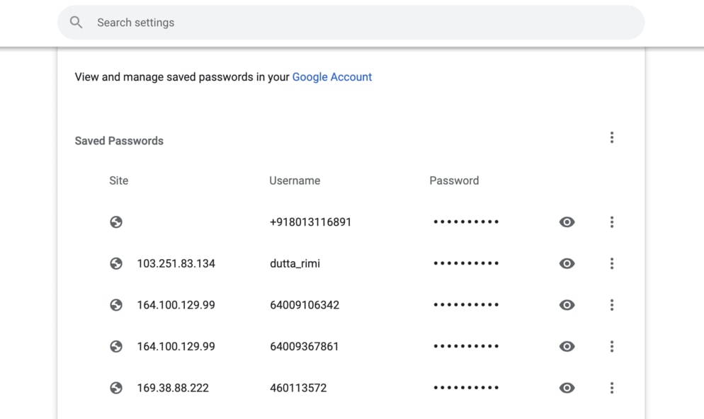 View Your Google Chrome Saved Passwords