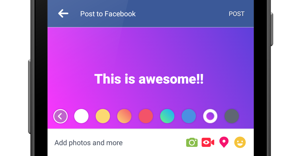 Add a Colorized Status on Facebook