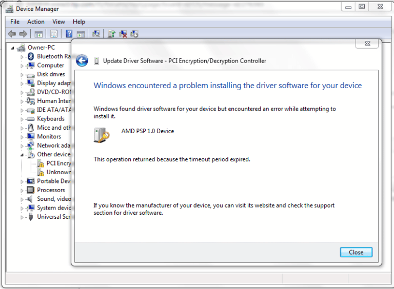 PCI Encryption Decryption Controller Issue