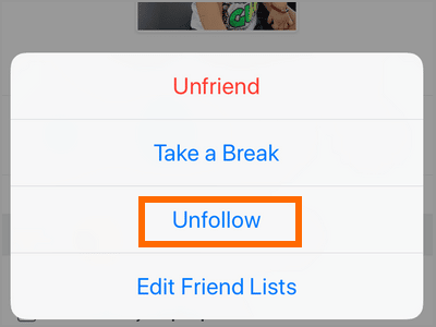Unfollow someone without unfriending them
