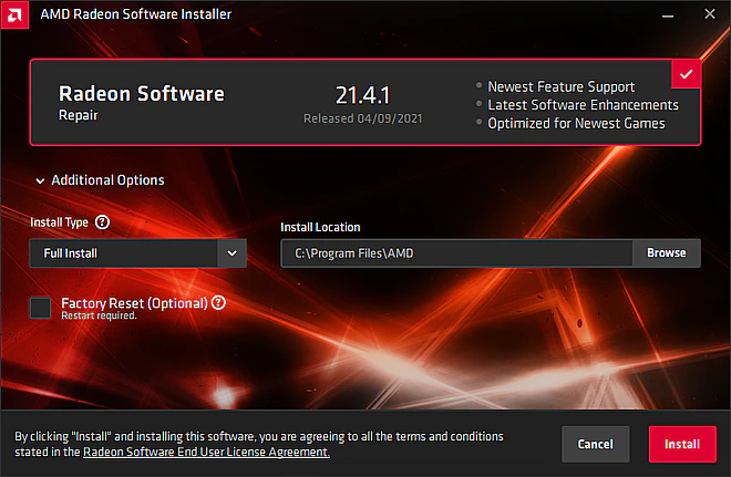 Update your amd Graphics Driver