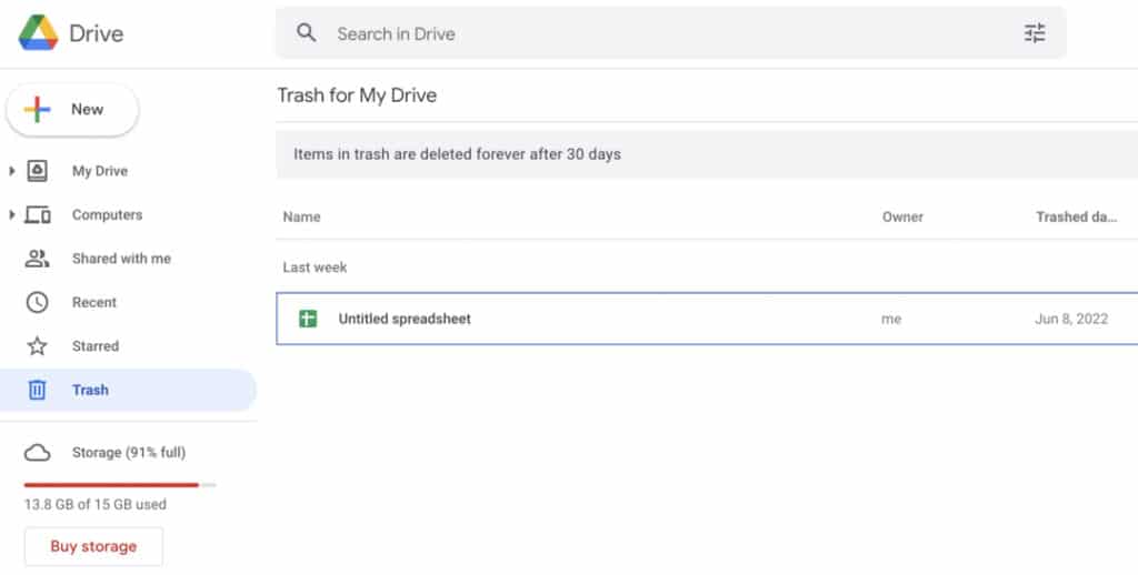 how to recover deleted files from google drive