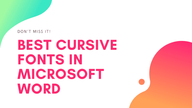 Best Cursive Fonts In Microsoft Word