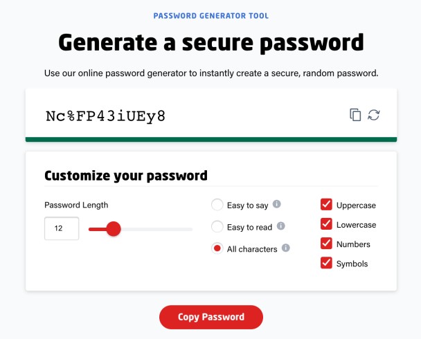 By Using of a password generator