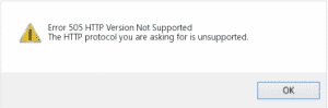 Error Code 505 HTTP Version Not Supported