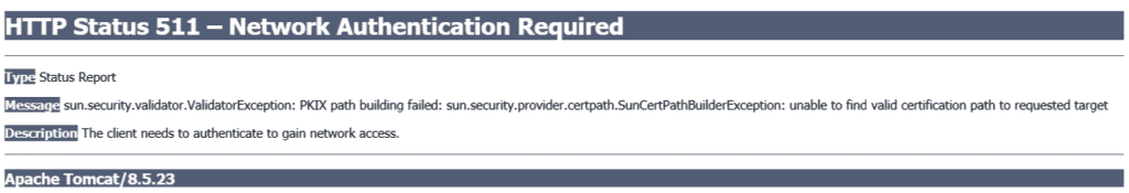Error Code 511 Network Authentication Required