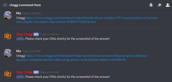 Free Chegg Answers on Discord