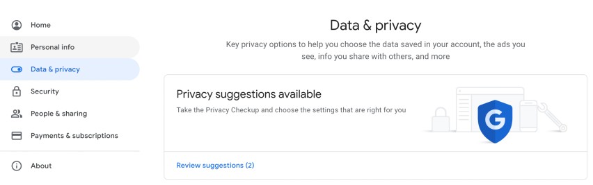 Go to the Data & Privacy section