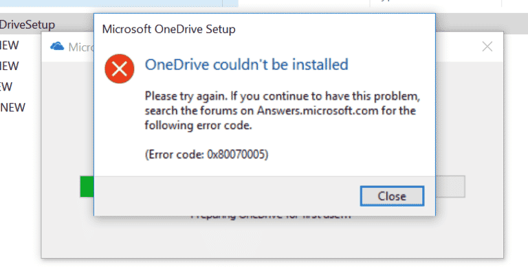 Error Code 0x80070005