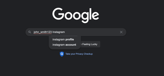 Look at Private Instagram Account via Google