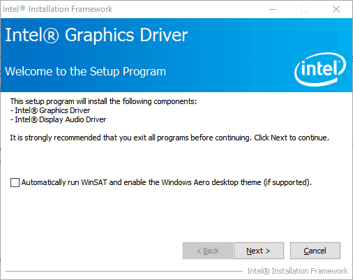 install driver intel graphics assistant