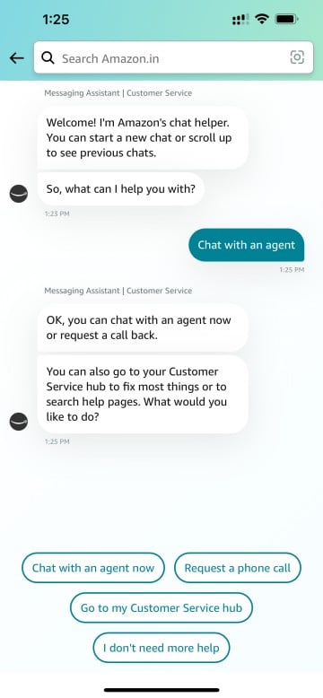 Chat with an agent now