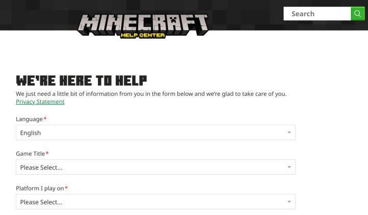 Contact minecraft customer support