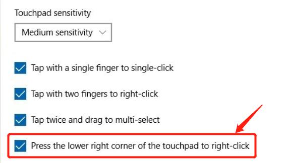 Enable right click on the touchpad