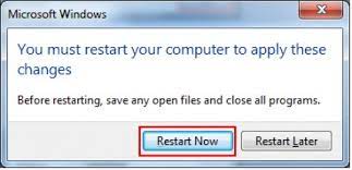 Restart your computer when prompted.