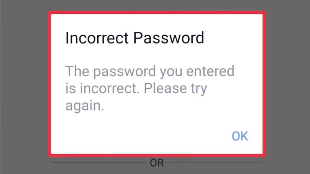 You've been entering the wrong password too many times