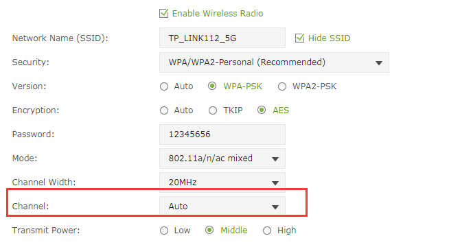  changing the WiFi channel