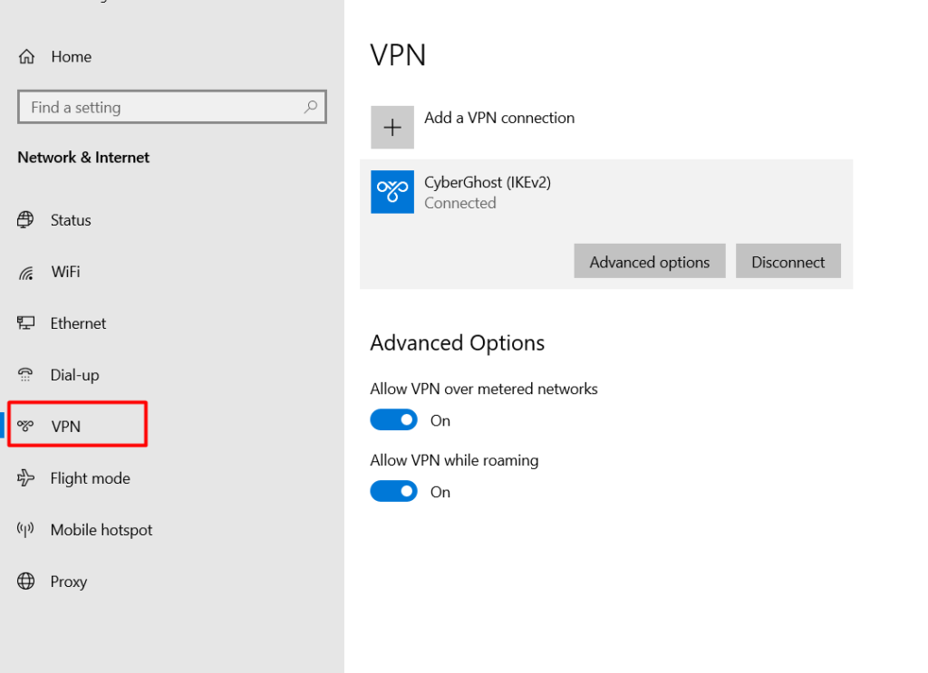 Disconnect VPN