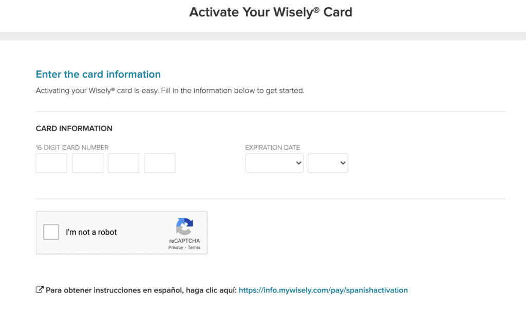 Activate Wisely Card