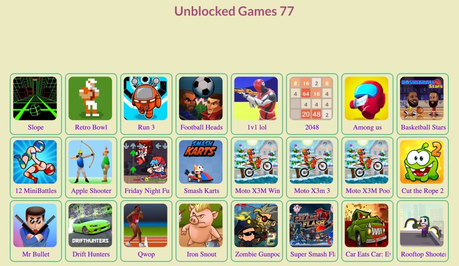 Unblocked Games 77