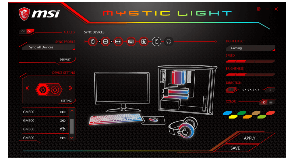 MSI Mystic Light software