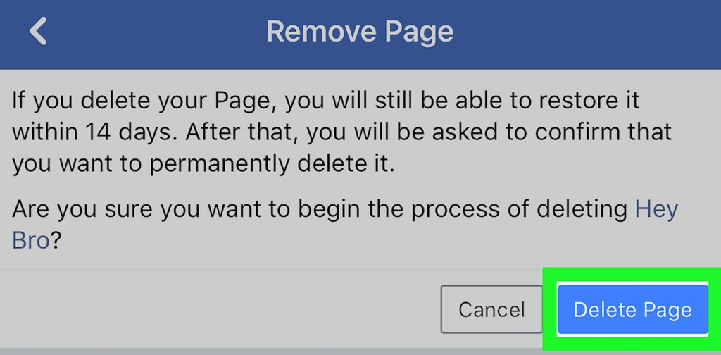 You deleted your page