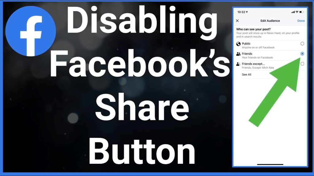 disable the share button on Facebook