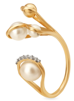 14kt Yellow Gold tear-drop diamond Finger Ring