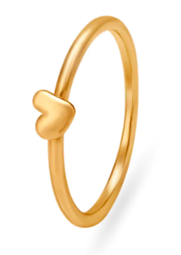 Gold Heart-Shaped Finger Ring