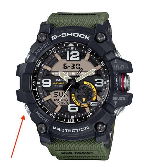 Mode Button on G-shock watch