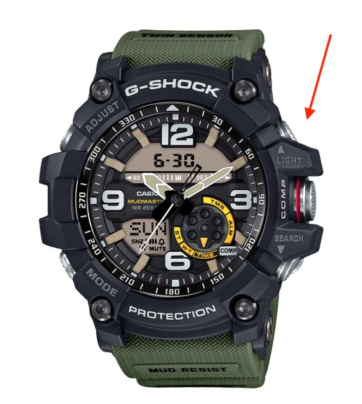 Reverse Button on G-Shock Watch