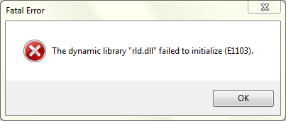 The dynamic library “rld.dll” failed to initialize