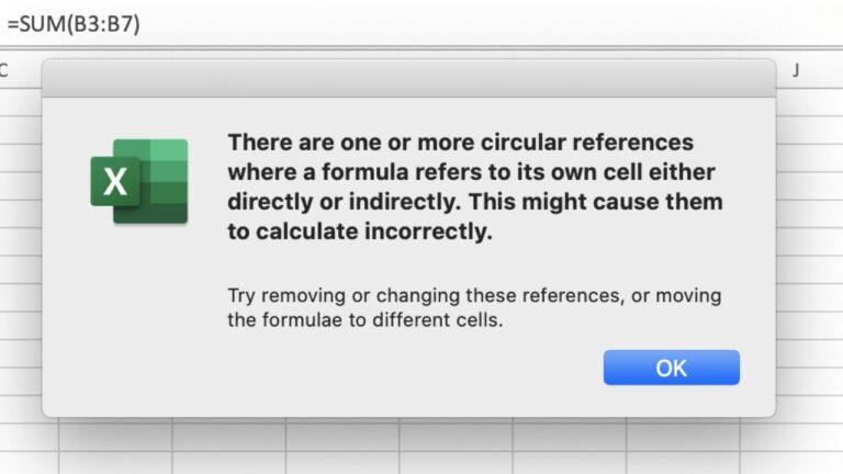 How To Fix The Circular Reference Error In Excel?