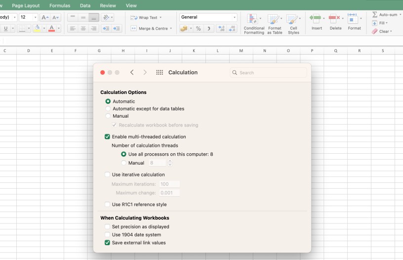 Use Iterative Calculation MAC