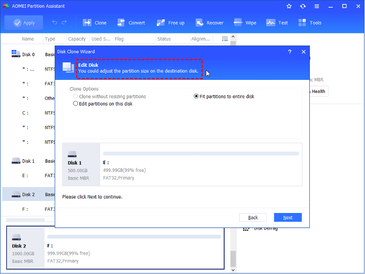  Change the partition size