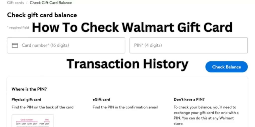 How To Check Walmart Gift Card Transaction History